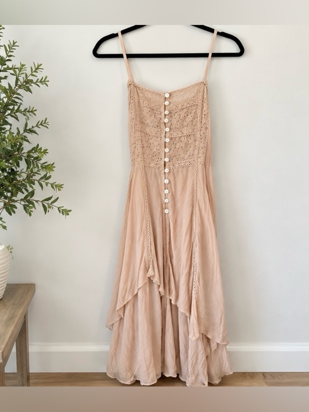 Spoon Jeans Blush Lace Boho Maxi Dress – Size Small